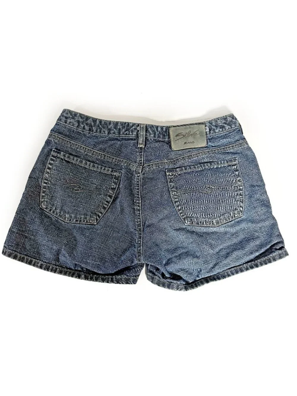 Y2K Silver Denim Shorts